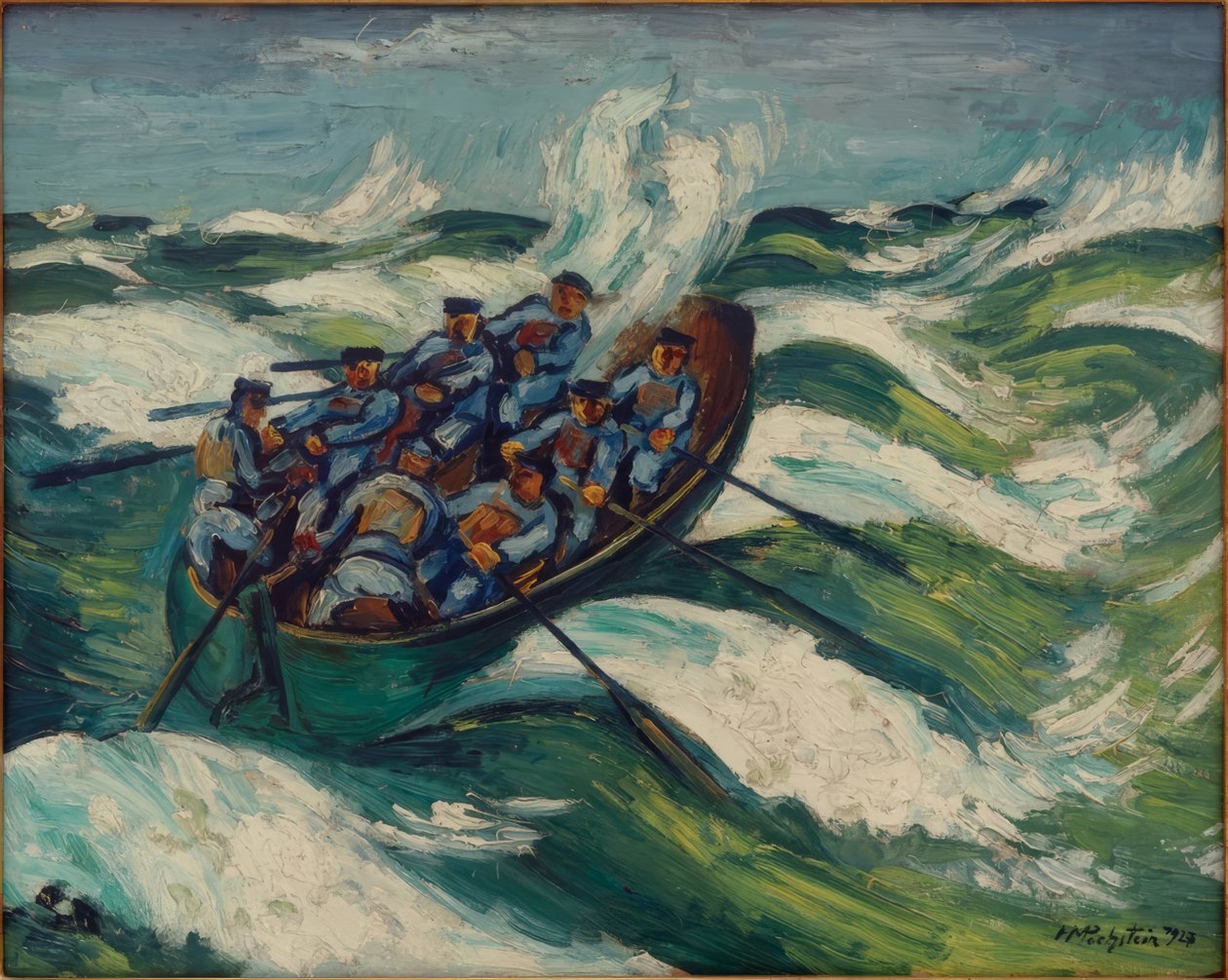 Mentőcsónak hullámzó tengeren alkotó: Max Pechstein