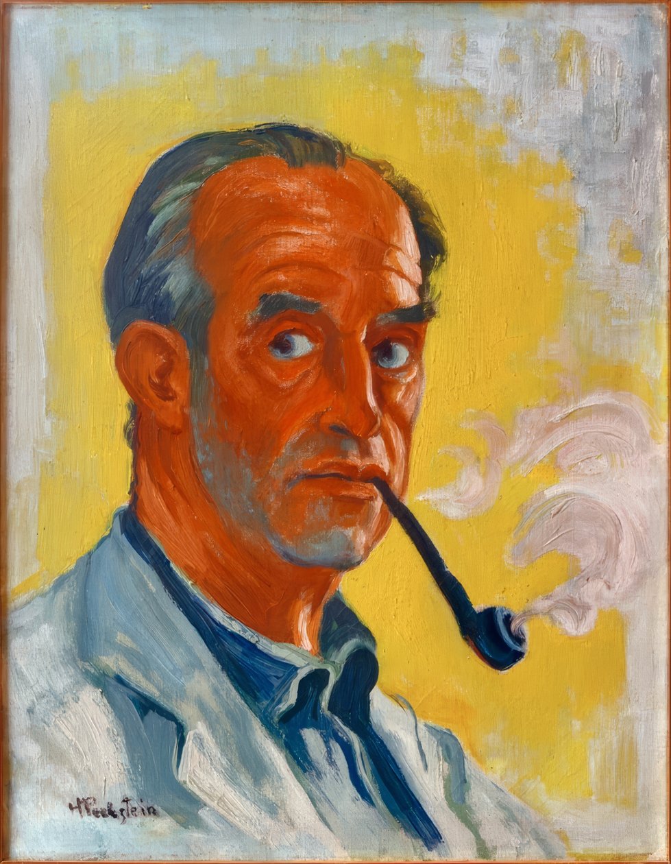 Önarckép pipával alkotó: Max Pechstein