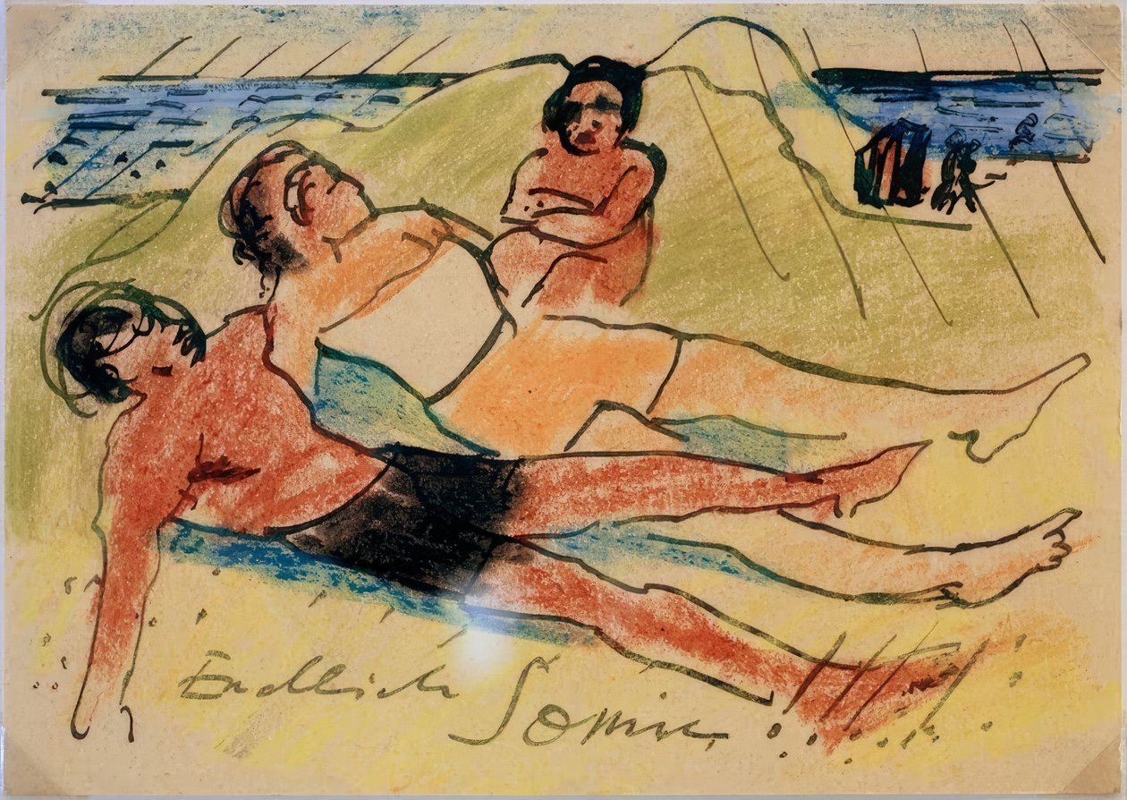 Napozás a strandon alkotó: Max Pechstein
