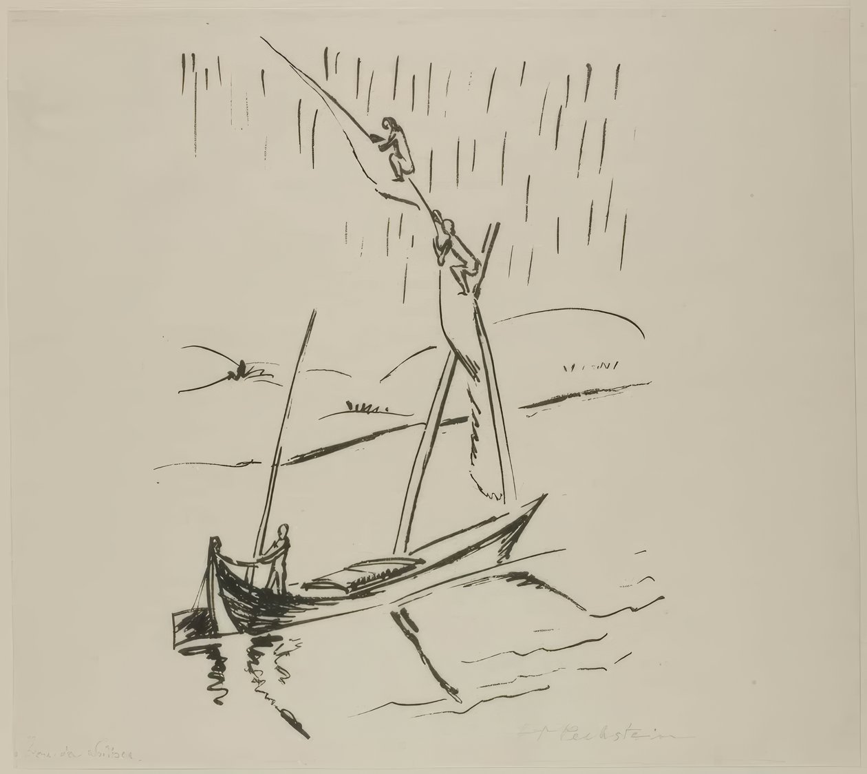 Suez-csatorna, az Utazási képek: Olaszország – Dél-tenger című albumból alkotó: Max Pechstein