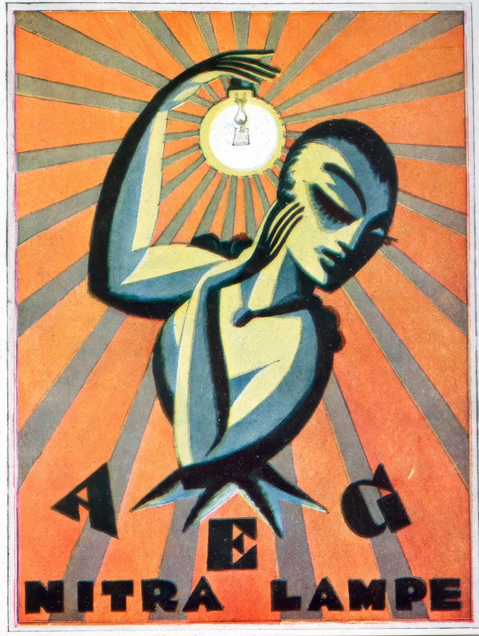 AEG nitrátlámpa / plakátterv alkotó: Max Schwarzer