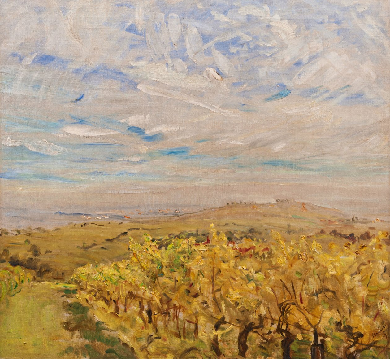 Kora ősz a Pfalzban. Szőlőültetvények Neukastel közelében, 1927 alkotó: Max Slevogt