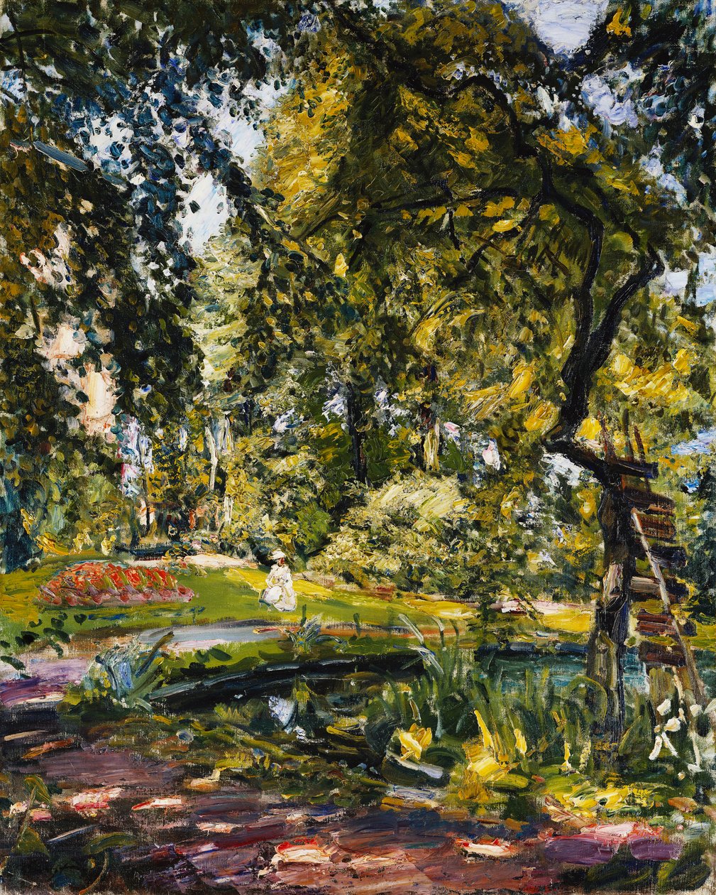 Kert Godrammsteinben csavart fával és tóval; Godrammsteini kert benőtt fával és tóval, 1910 alkotó: Max Slevogt