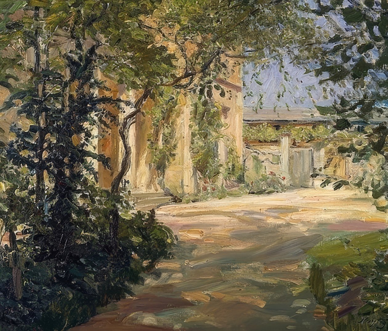 Vidéki ház Godramsteinben. 1909 alkotó: Max Slevogt