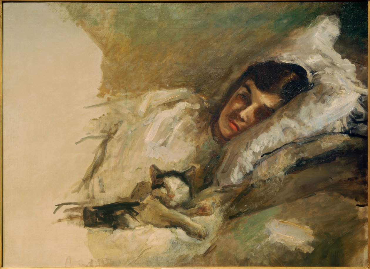 Nini macskával alkotó: Max Slevogt