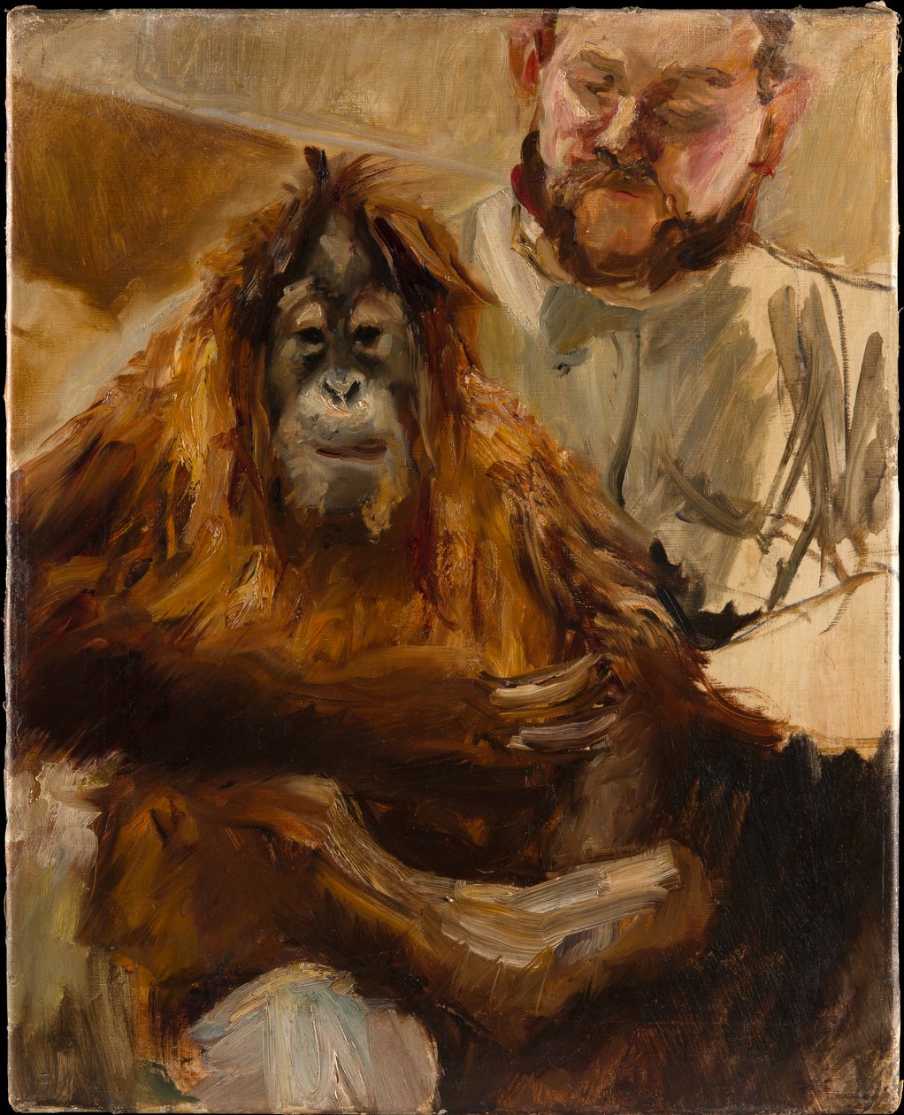 „Seemann” orangután a gondozójával alkotó: Max Slevogt