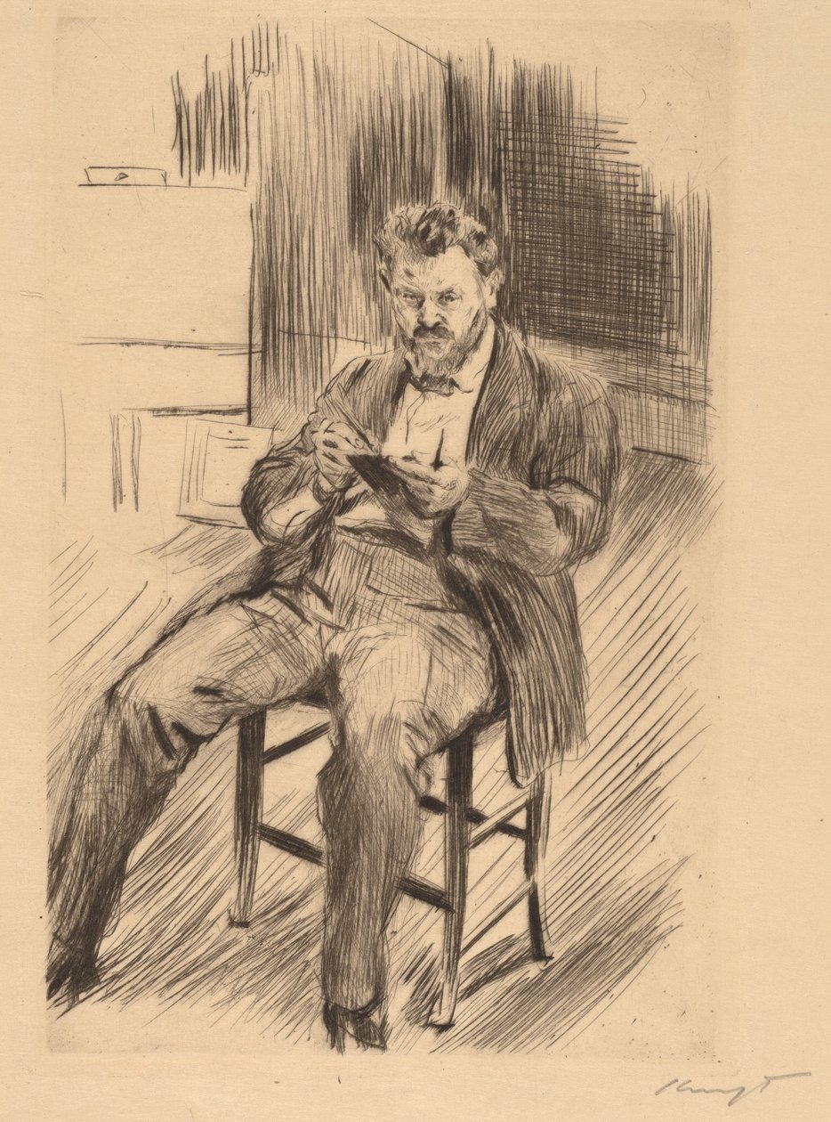 Önarckép (vázlat a műtermében) alkotó: Max Slevogt