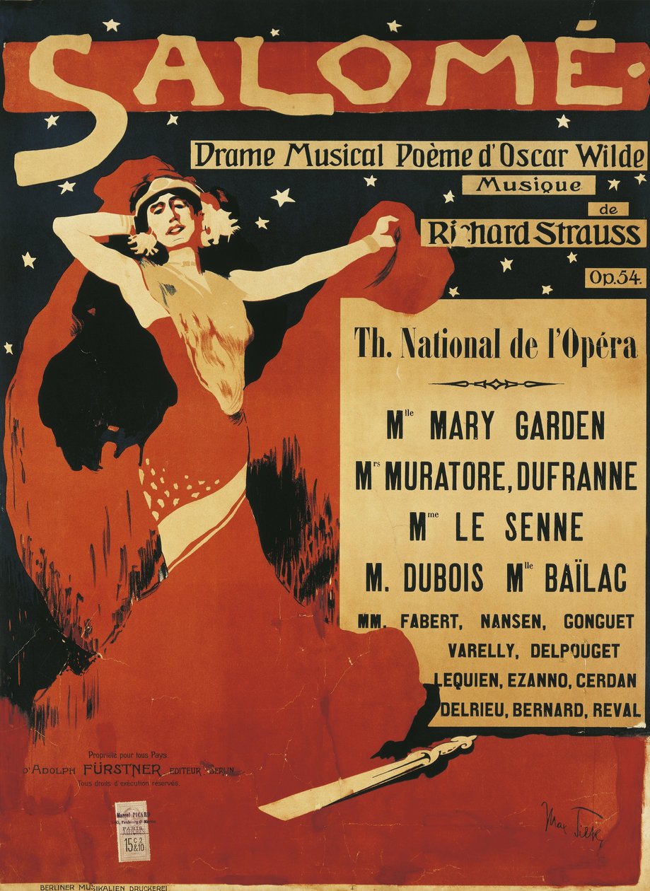 Franciaország, Párizs, Richard Strauss (1864-1949) Salome című operájának plakátja alkotó: Max Tilke