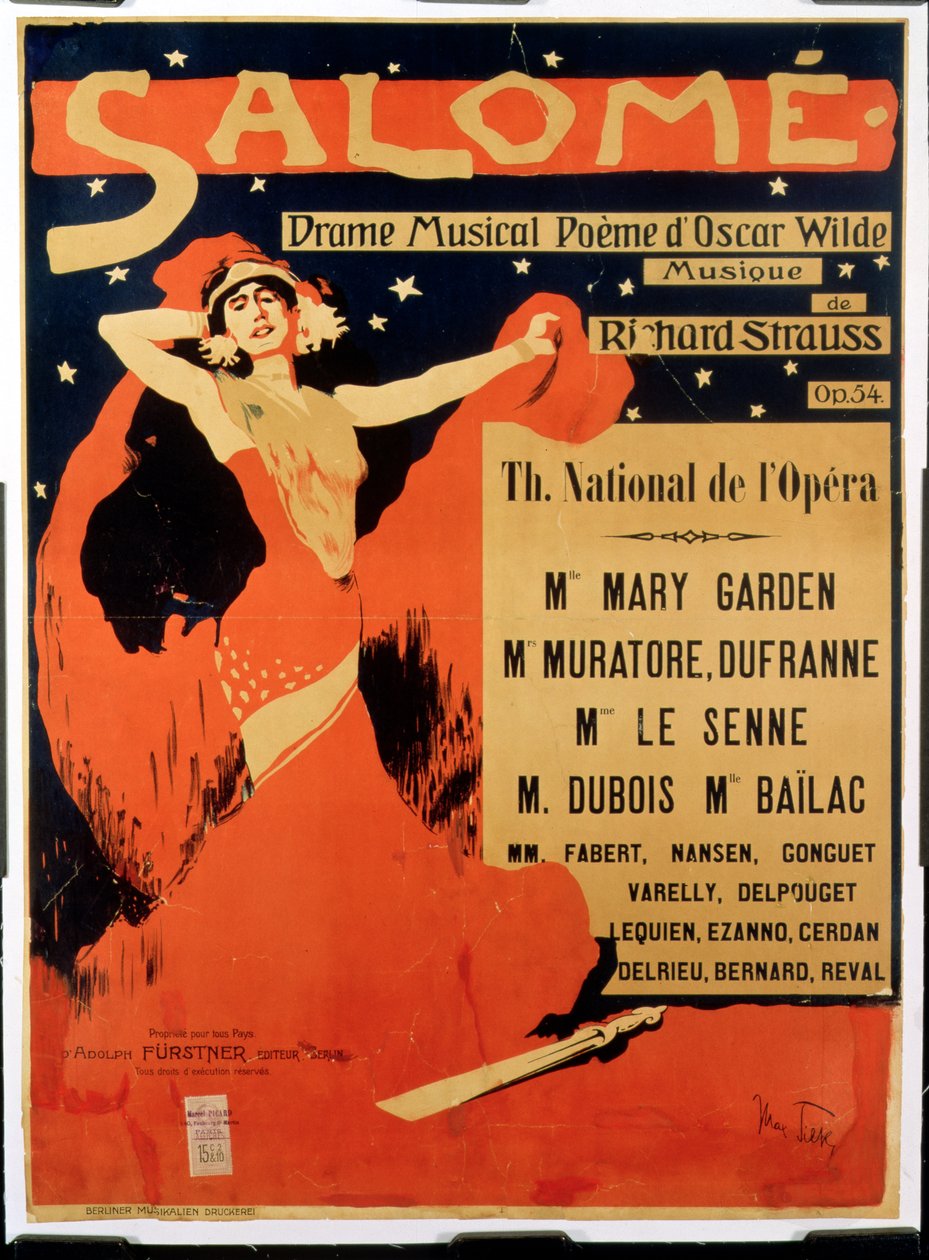 „Salome” reklámplakát, Richard Strauss (1864-1949) operája (litho) alkotó: Max Tilke