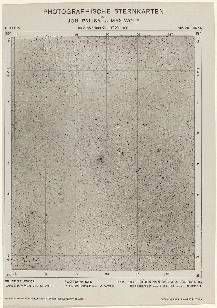 Fényképészeti csillagtáblák 1904. július 6., 1649. Alkotók: Max Wolf, Johann Palisa. alkotó: Max Wolf, Johann Palisa