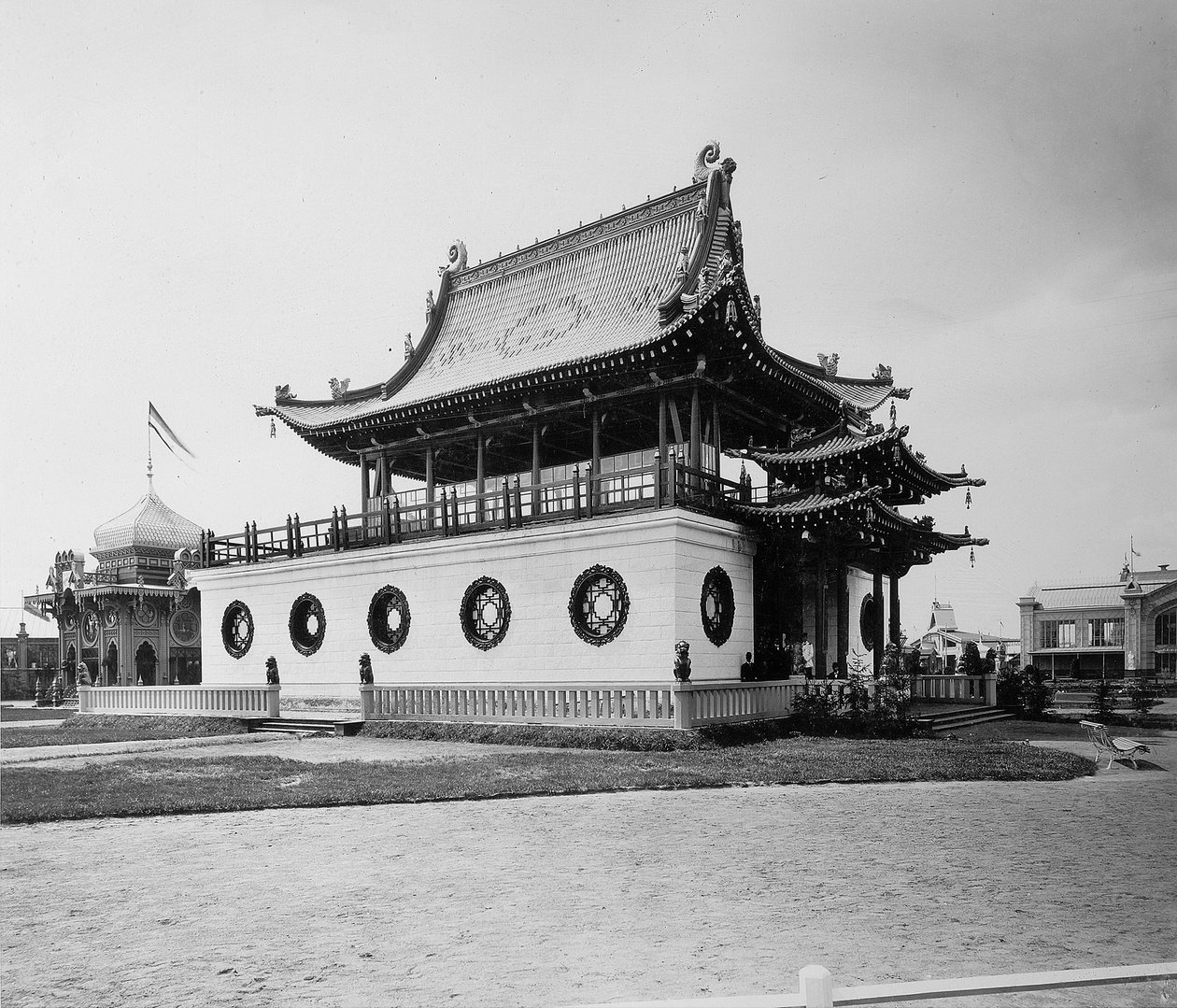 Kínai pavilon, az összoroszországi kiállítás, Nyizsnyij Novgorod, Oroszország, 1896. alkotó: Maxim Dmitriev