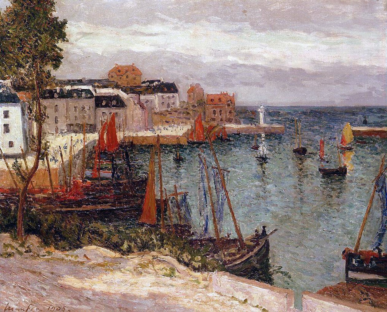 Sauzon kikötője, Belle-Isle, Bretagne, 1905 alkotó: Maxime Emile Louis Maufra