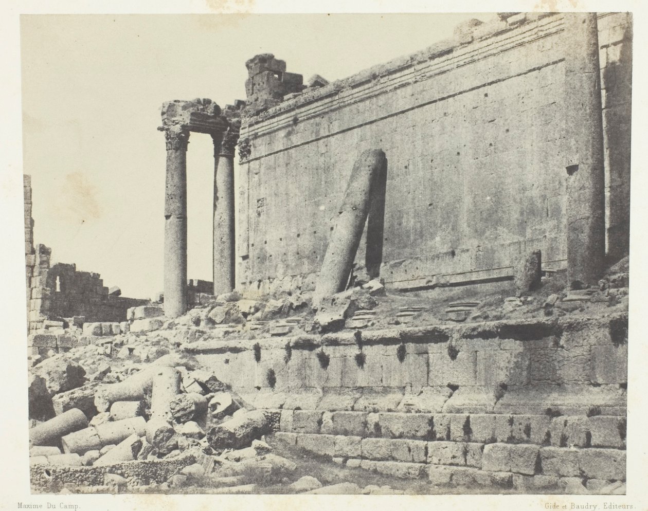 Baalbeck (Heliopolis), Jupiter templom, keleti homlokzat; Szíria alkotó: Maxime Du Camp