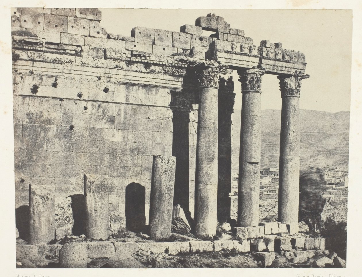 Baalbeck (Heliopolis), Jupiter-templom, nyugati homlokzat; Szíria alkotó: Maxime Du Camp