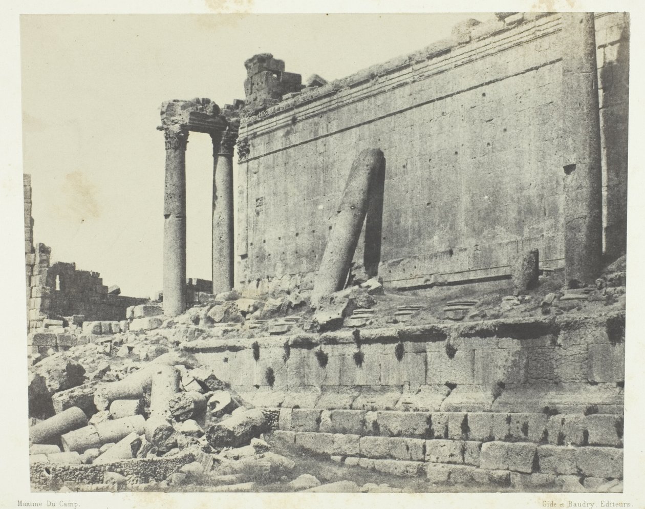 Baalbeck (Heliopolis), Jupiter templom, keleti homlokzat; Szíria alkotó: Maxime Du Camp