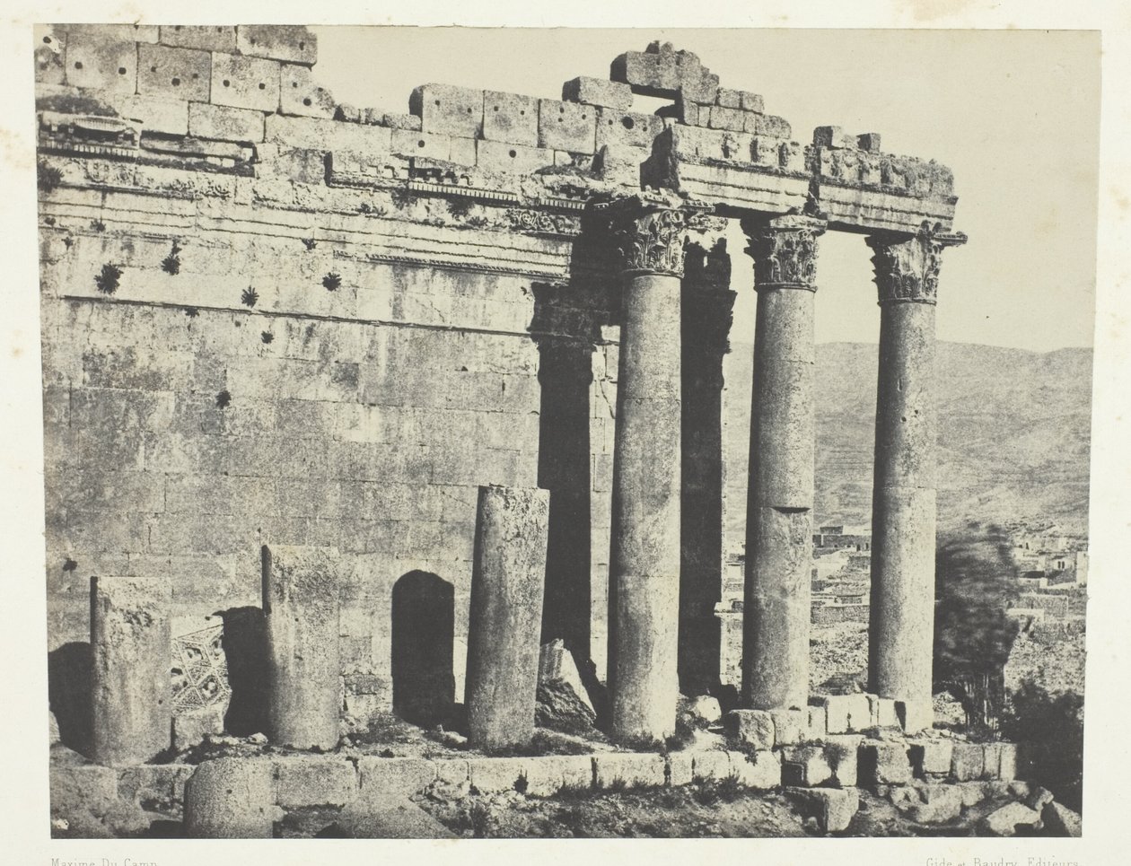 Baalbeck (Heliopolis), Jupiter-templom, nyugati homlokzat; Szíria alkotó: Maxime Du Camp