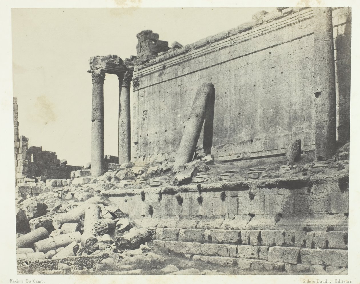 Baalbeck Heliopolis, Jupiter temploma, Keleti homlokzat, Szíria, 184951, nyomtatva 1852. alkotó: Maxime Du Camp