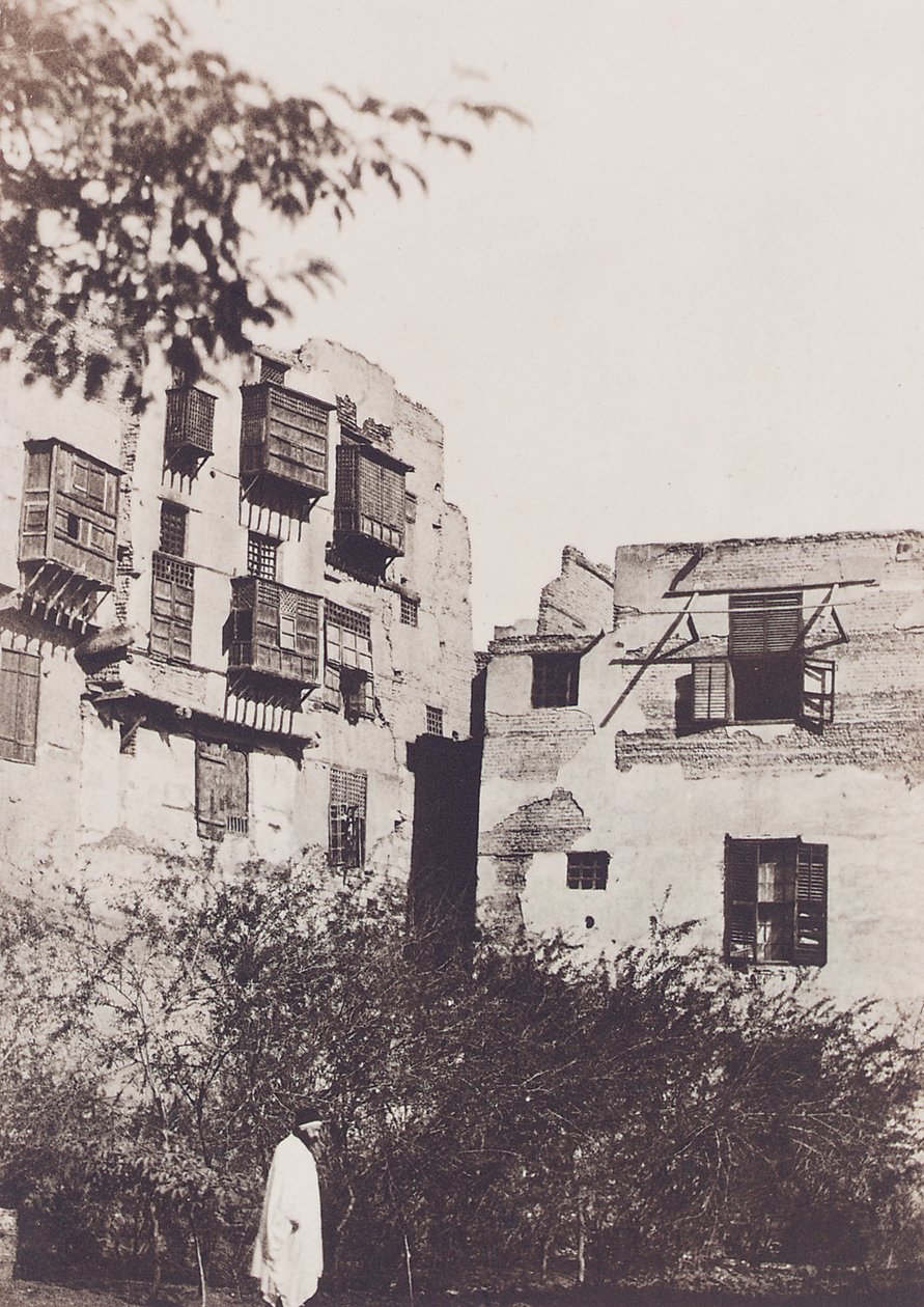 Kairó, ház és kert a francia negyedben, Gustave Flaubert-tal, 1850 alkotó: Maxime Du Camp