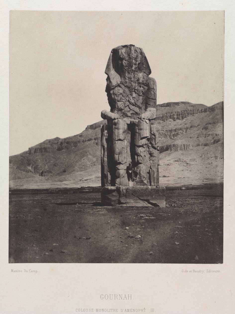 Amenhotep III kolosszális monolitja, Gurnah alkotó: Maxime Du Camp