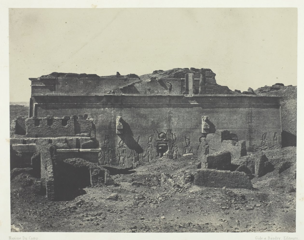 Hátsó homlokzat, Dendera Teutyres nagy temploma, Felső-Egyiptom, 184951, nyomtatva 1852. alkotó: Maxime Du Camp
