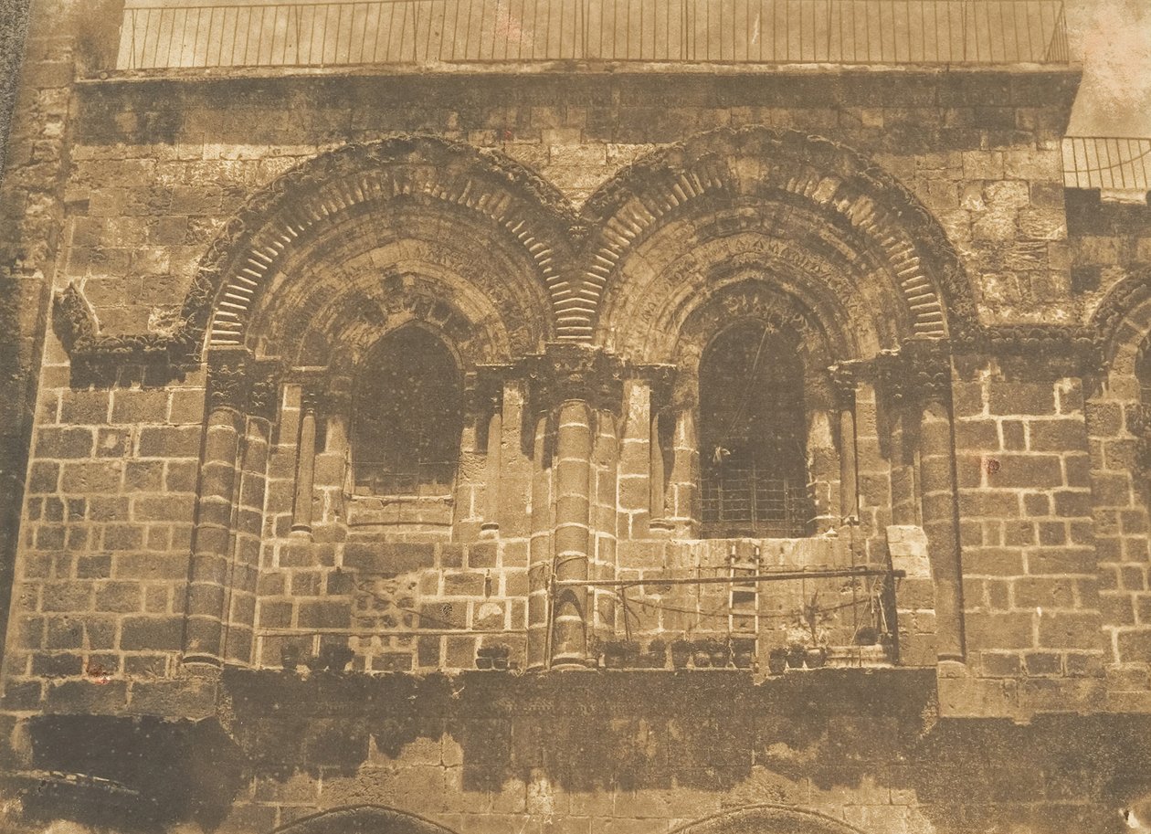 A jeruzsálemi Szent Sír-templom homlokzata 2. szám felső rész, 1850. augusztus. alkotó: Maxime Du Camp