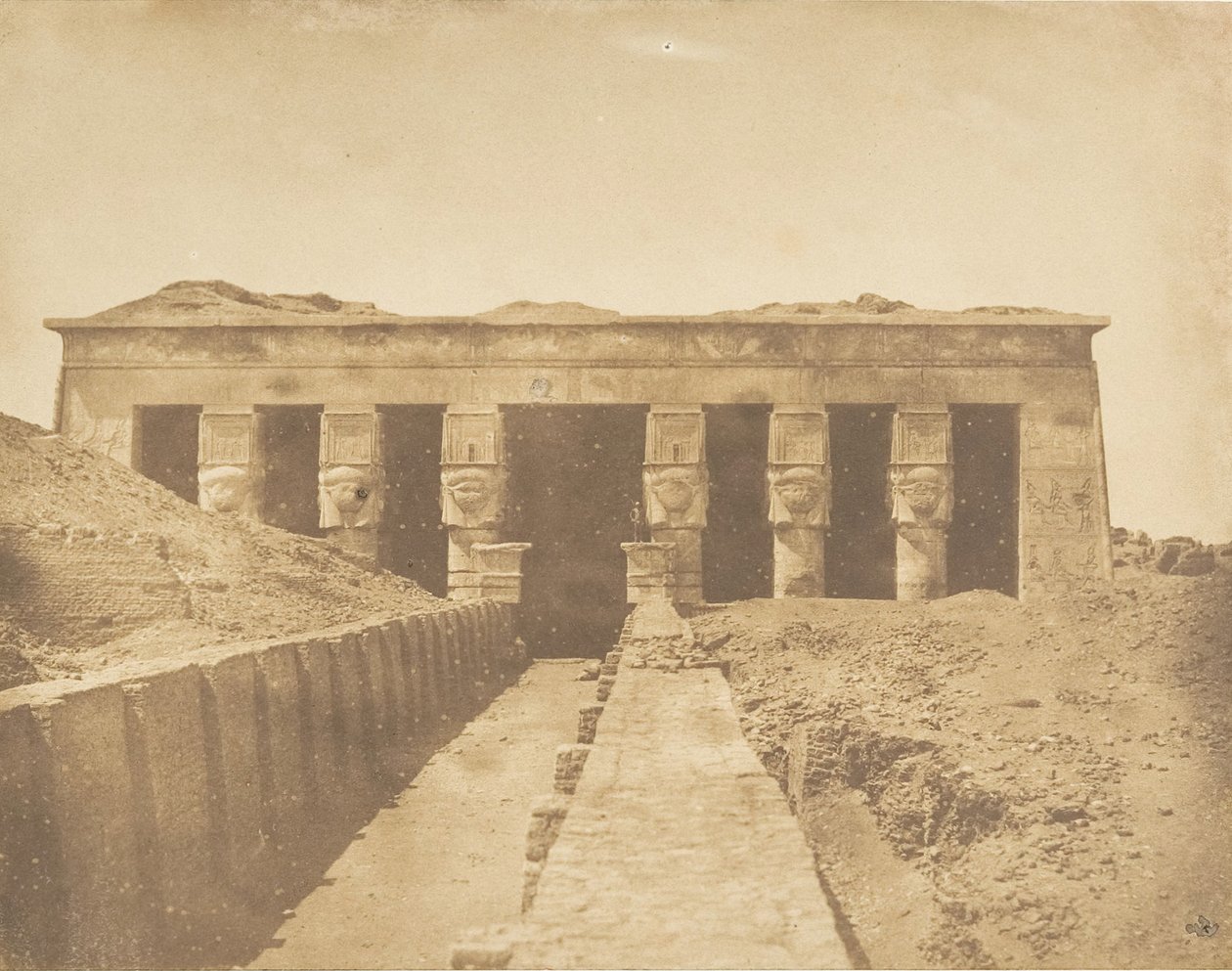 Az Athor-templom homlokzata Dendera Tentyrisben, 1849-50. alkotó: Maxime Du Camp