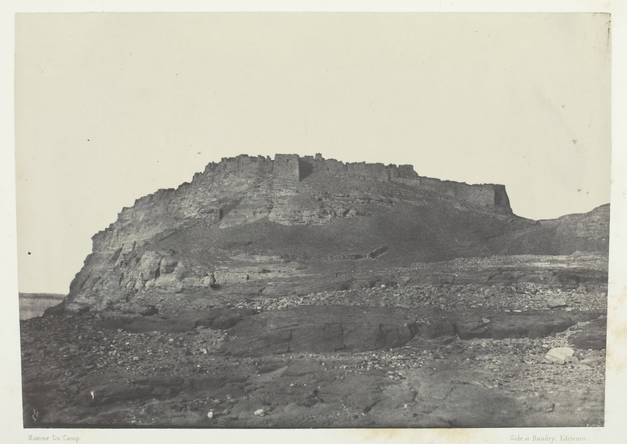 Ibrahim ókori premisz erődje, kilátás délről, Núbia, 184951, nyomtatva 1852. alkotó: Maxime Du Camp