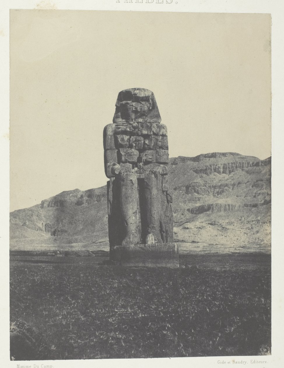 Korna, Memnon szobra; Théba alkotó: Maxime Du Camp