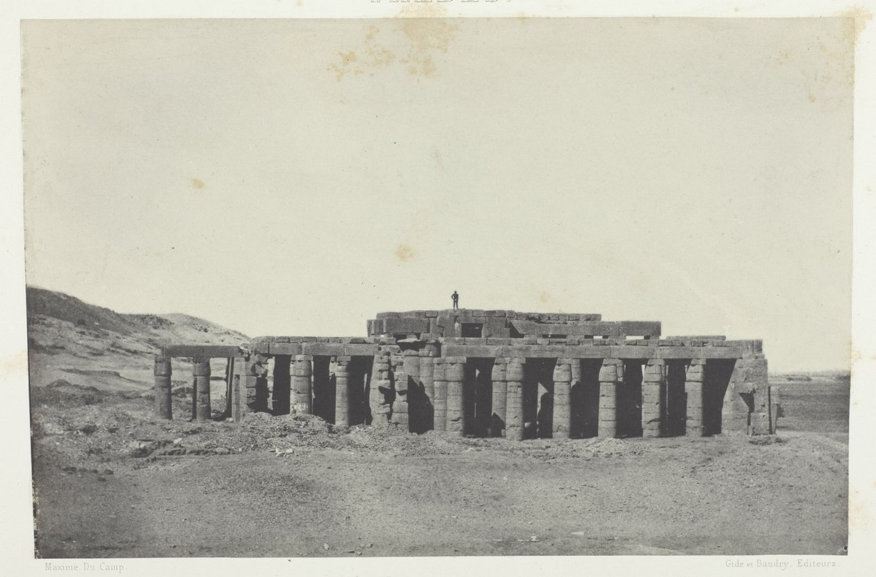 Gournah, Osymandias sírja; Théba, 58. tábla az "Egypte, Nubie, Palestine et Syrie" című albumból (1852). alkotó: Maxime Du Camp