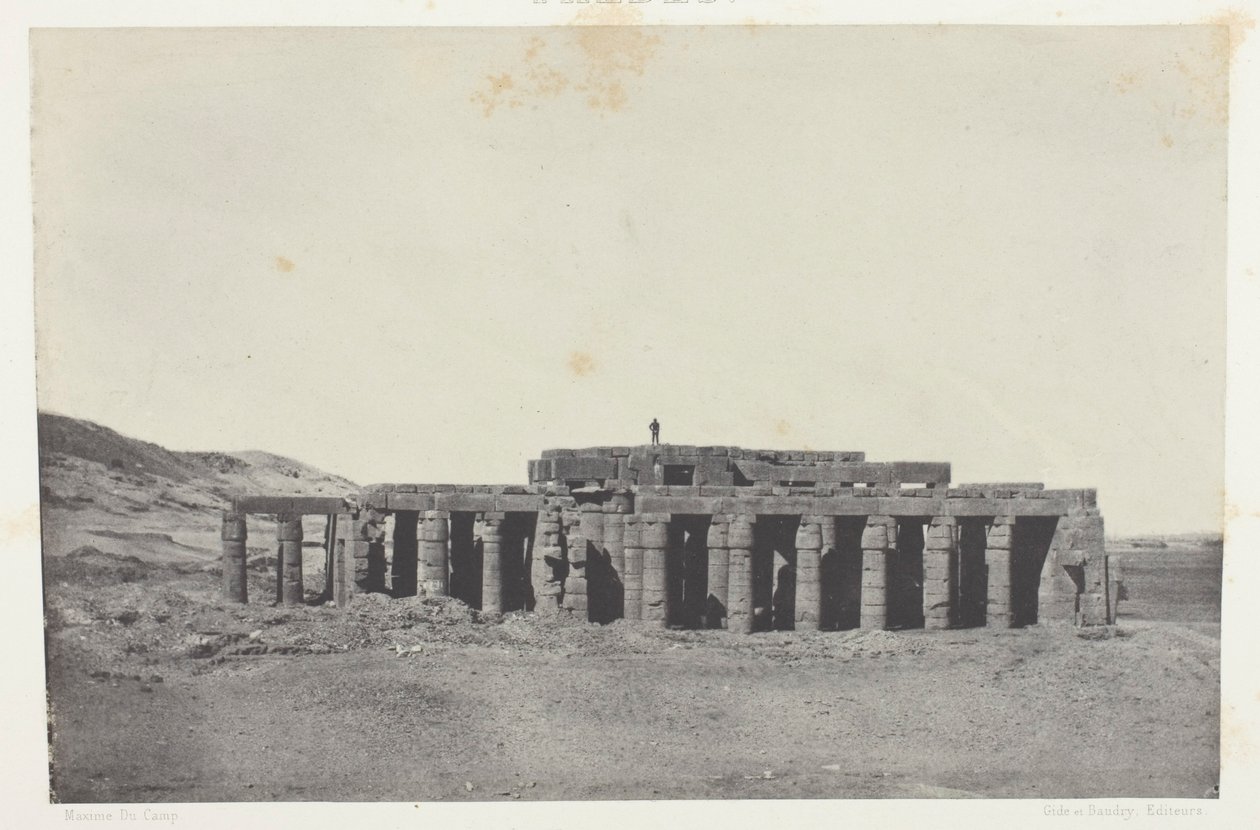 Gournah, Osymandias sírja; Théba, 58. tábla az "Egypte, Nubie, Palestine et Syrie" című albumból (1852). alkotó: Maxime Du Camp