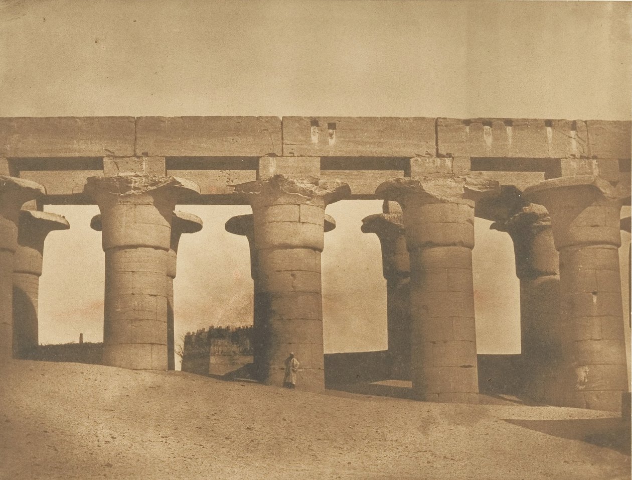 III. Amenhotep palota nagy oszlopcsarnoka Luxorban, Thébában, 1849-50. alkotó: Maxime Du Camp