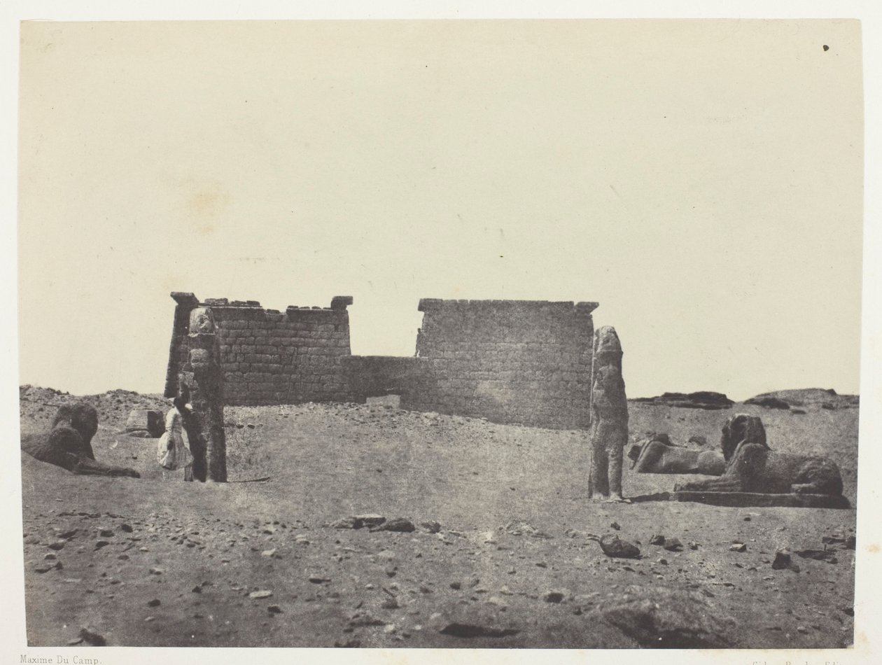 Hémi-Spéos De Séboua, Drômos; Nubie, 97. tábla az "Egypte, Nubie, Palestine et Syrie" című albumból (1852). alkotó: Maxime Du Camp