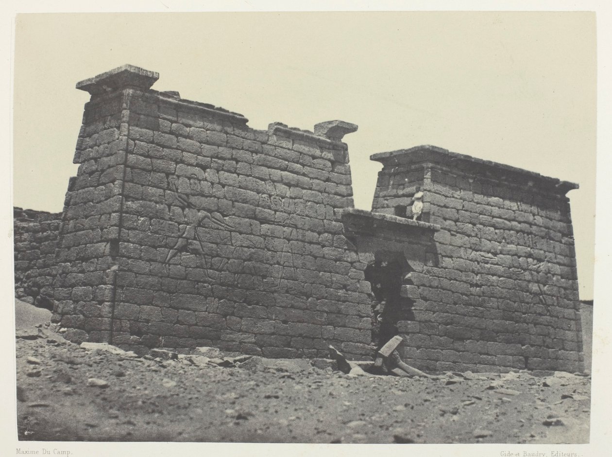 Hémi-Spéos De Séboua, Pylons; Núbia, 98. tábla az "Egypte, Nubie, Palestine et Syrie" című albumból (1852). alkotó: Maxime Du Camp