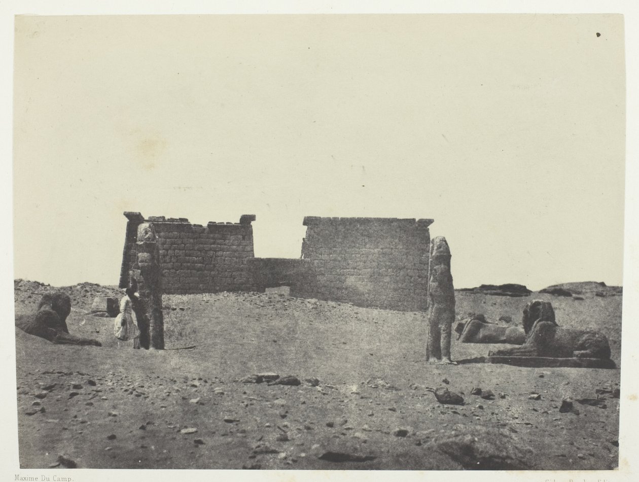 Hémi-Spéos De Séboua, Drômos; Nubie, 97. tábla az "Egypte, Nubie, Palestine et Syrie" című albumból (1852). alkotó: Maxime Du Camp