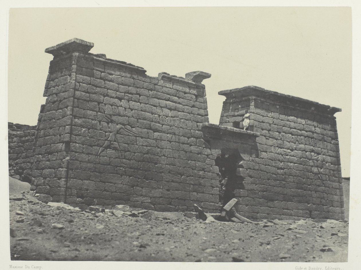 Hémi-Spéos De Séboua, Pylons; Núbia, 98. tábla az "Egypte, Nubie, Palestine et Syrie" című albumból (1852). alkotó: Maxime Du Camp