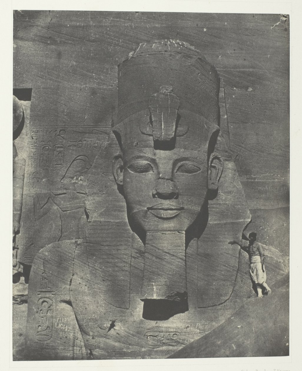 Ibsamboul, Colosse Médial (Enfoui) du Spéos de Phrè Nubie, Palestine et Syrie, 106. tábla az "Egypte, Nubie, Palestine et Syrie" albumból (1852). alkotó: Maxime Du Camp
