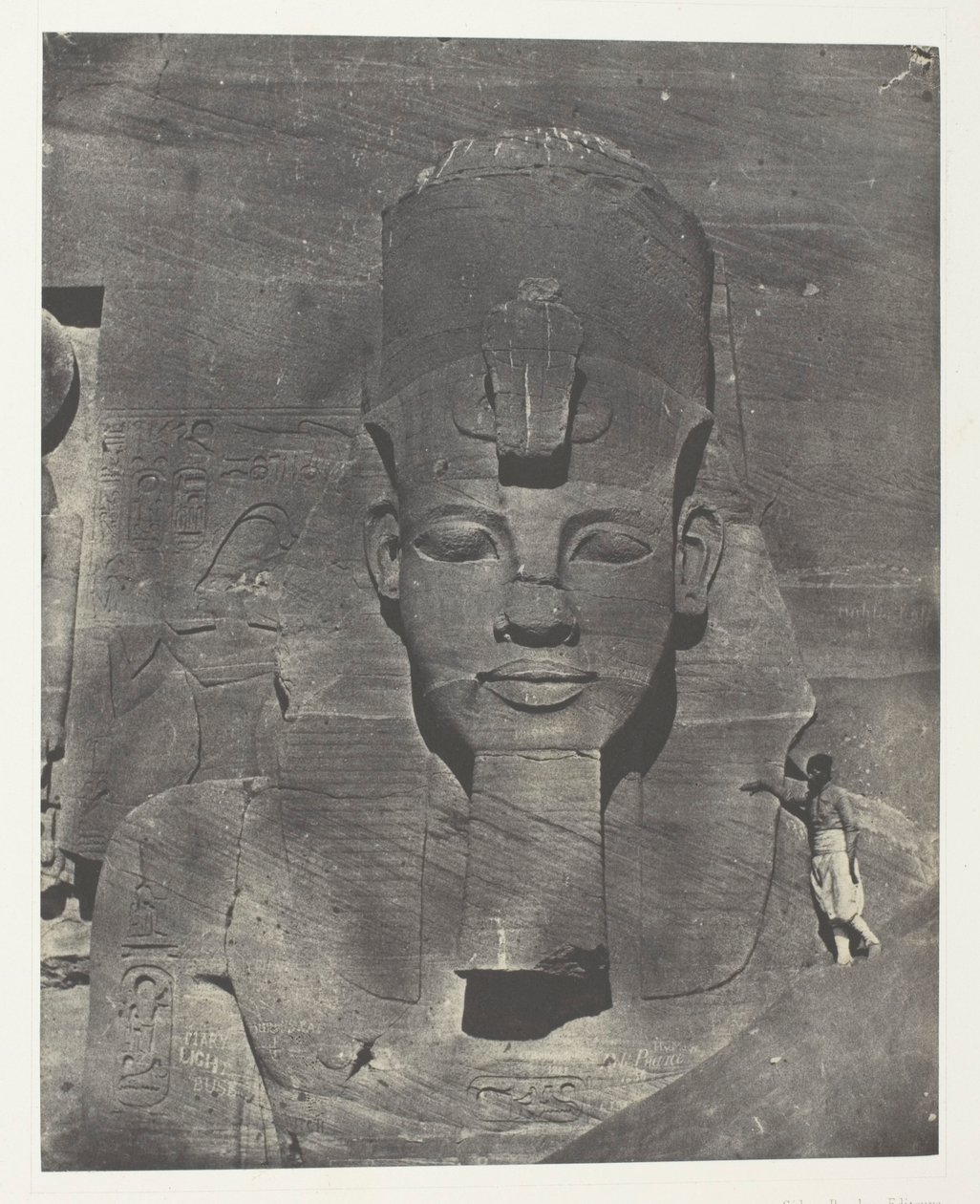 Ibsamboul, Colosse Médial (Enfoui) du Spéos de Phrè Nubie, Palestine et Syrie, 106. tábla az "Egypte, Nubie, Palestine et Syrie" albumból (1852). alkotó: Maxime Du Camp