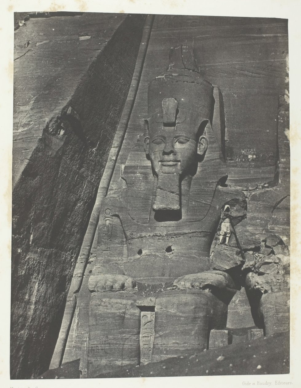 Ibsamboul, Colosse Oriental Du Grand Spéos De Phrè, Nubia, 184951, nyomtatva 1852-ben. alkotó: Maxime Du Camp