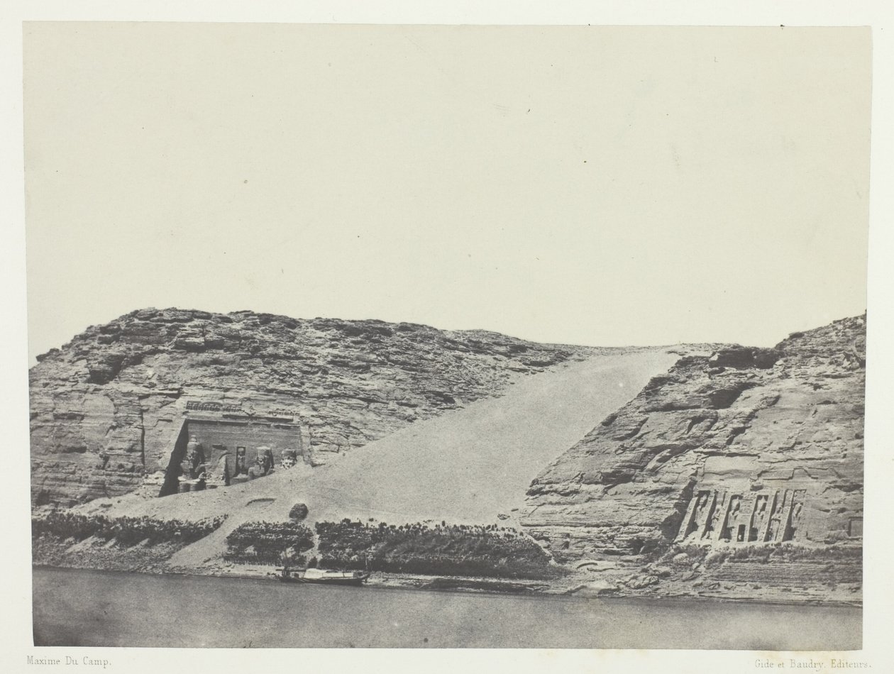 Ibsamboul, Les Deux Spéos; Nubie, 101. tábla az "Egypte, Nubie, Palestine et Syrie" című albumból (1852). alkotó: Maxime Du Camp