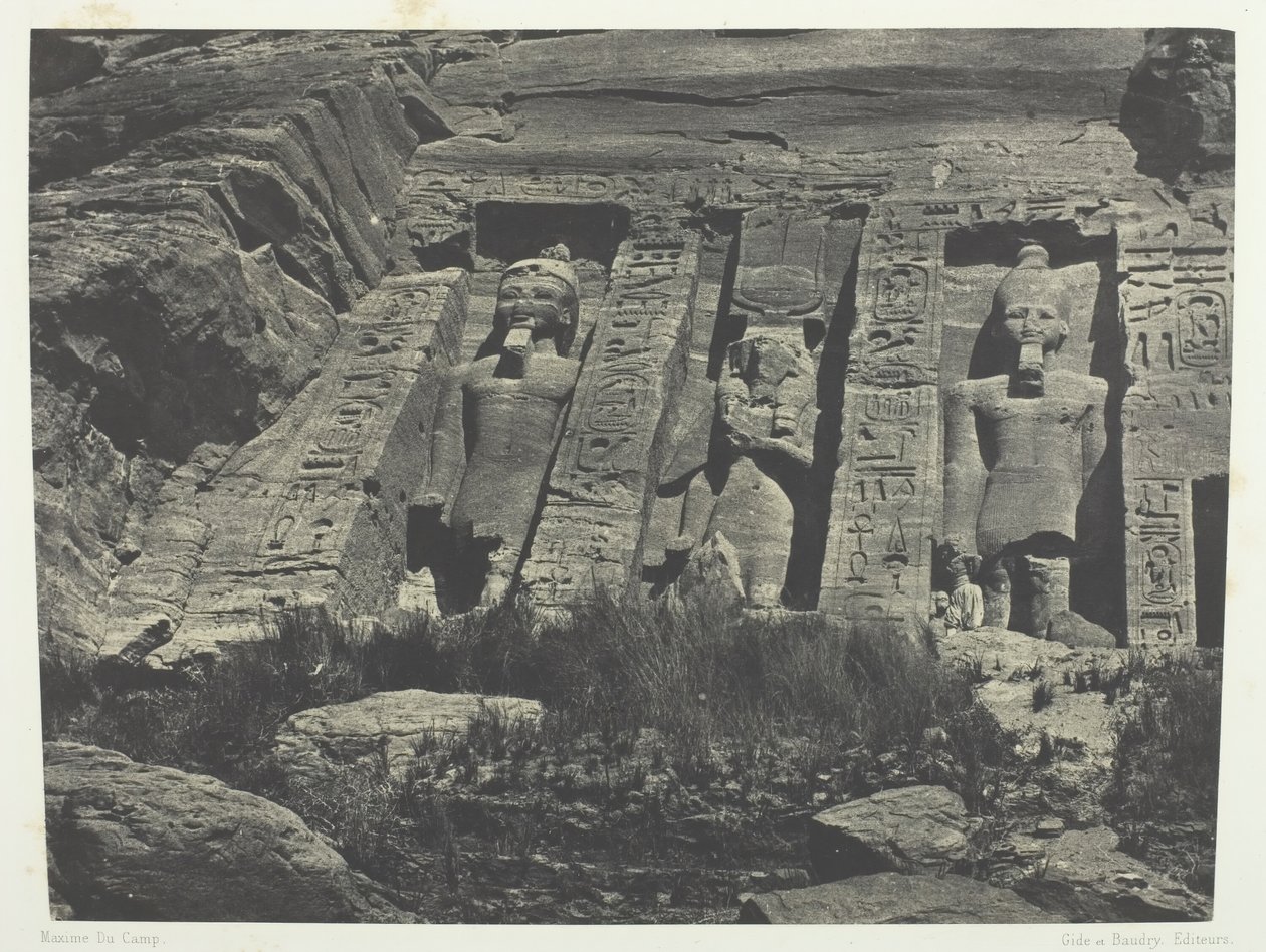 Ibsamboul, Hathor Speos déli része, Núbia, 184951, nyomtatva 1852-ben. alkotó: Maxime Du Camp