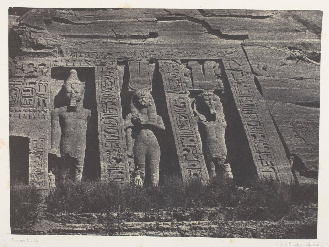 Ibszambul, Hathor szpeoszának északi része; Núbia, az „Egyiptom, Núbia, Palesztina és Szíria” (1852) című albumból, 108. tábla alkotó: Maxime Du Camp