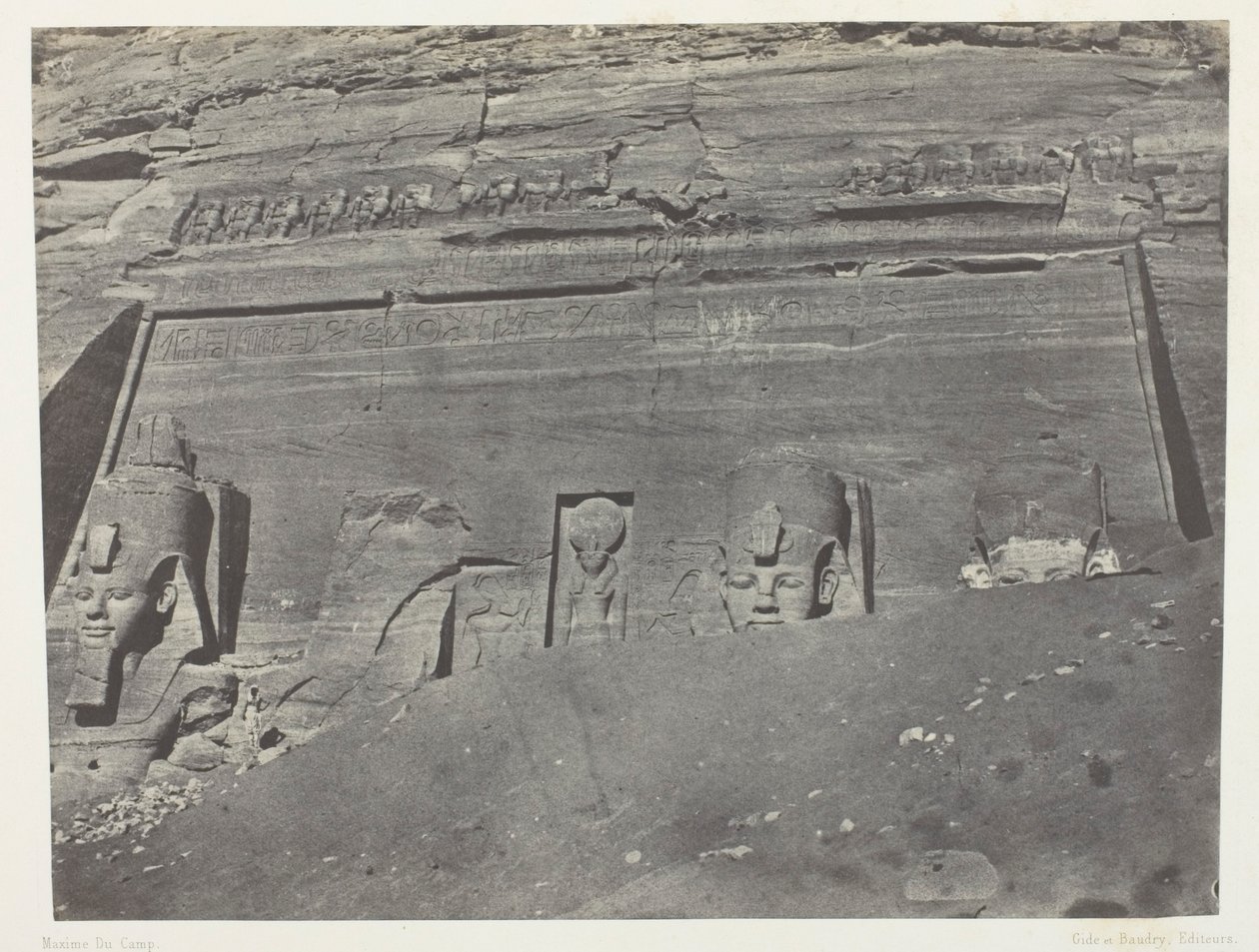 Ibsamboul, Vue Générale Du Grand Spéos De Phrè; Nubie, 102. tábla az "Egypte, Nubie, Palestine et Syrie" albumból (1852). alkotó: Maxime Du Camp