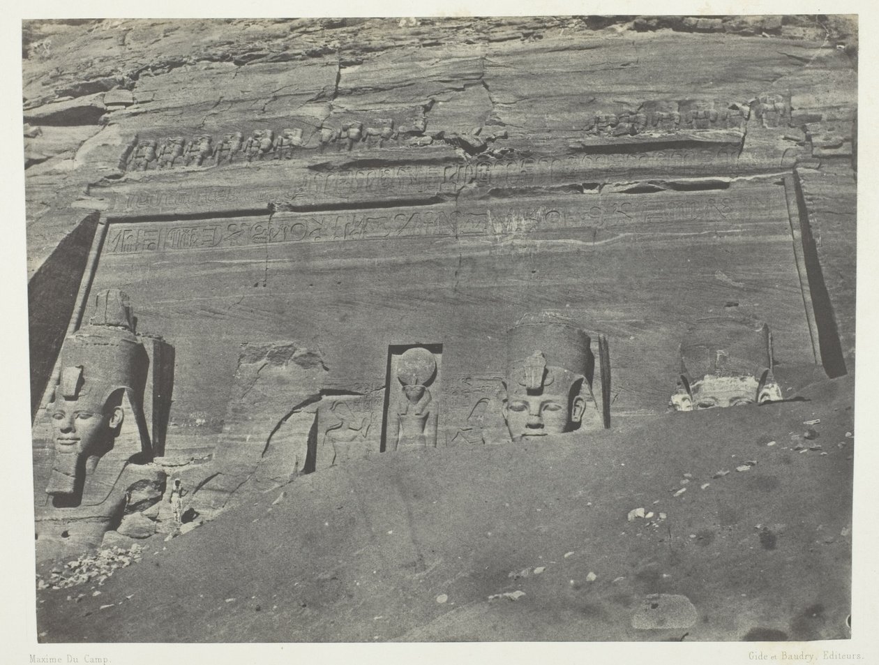 Ibsamboul, Vue Générale Du Grand Spéos De Phrè; Nubie, 102. tábla az "Egypte, Nubie, Palestine et Syrie" albumból (1852). alkotó: Maxime Du Camp