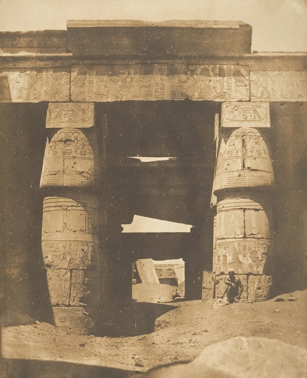 Khons templomának belseje, Karnac, Théba, 1849-50. alkotó: Maxime Du Camp