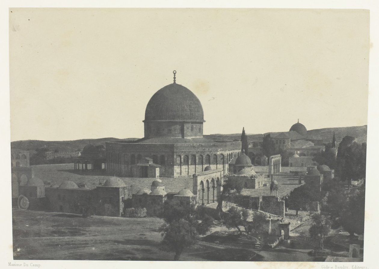 Jeruzsálem, Omar mecset, Palesztina, 184951, nyomtatva 1852. alkotó: Maxime Du Camp