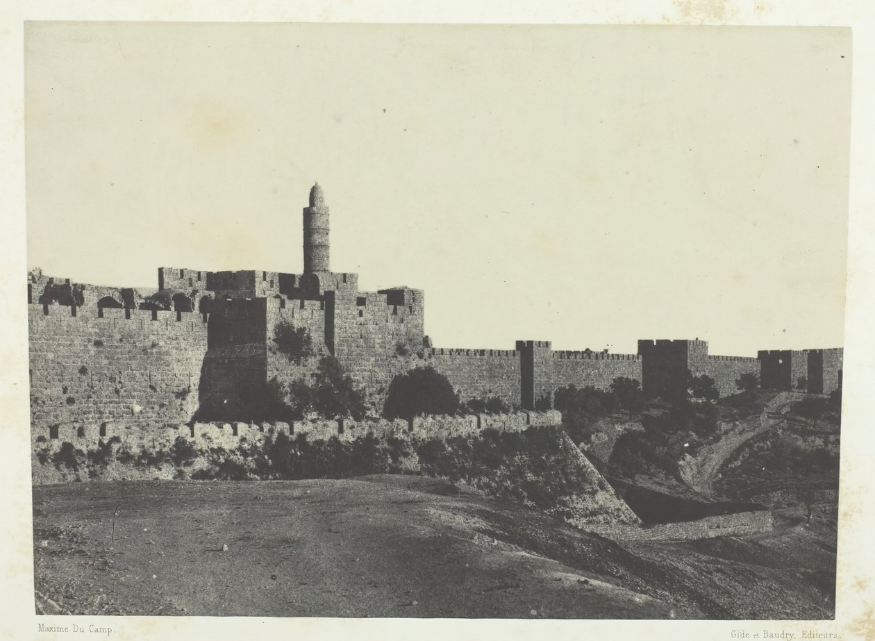 Jeruzsálem, Western Walls, Palesztina, 184951, nyomtatva 1852. alkotó: Maxime Du Camp