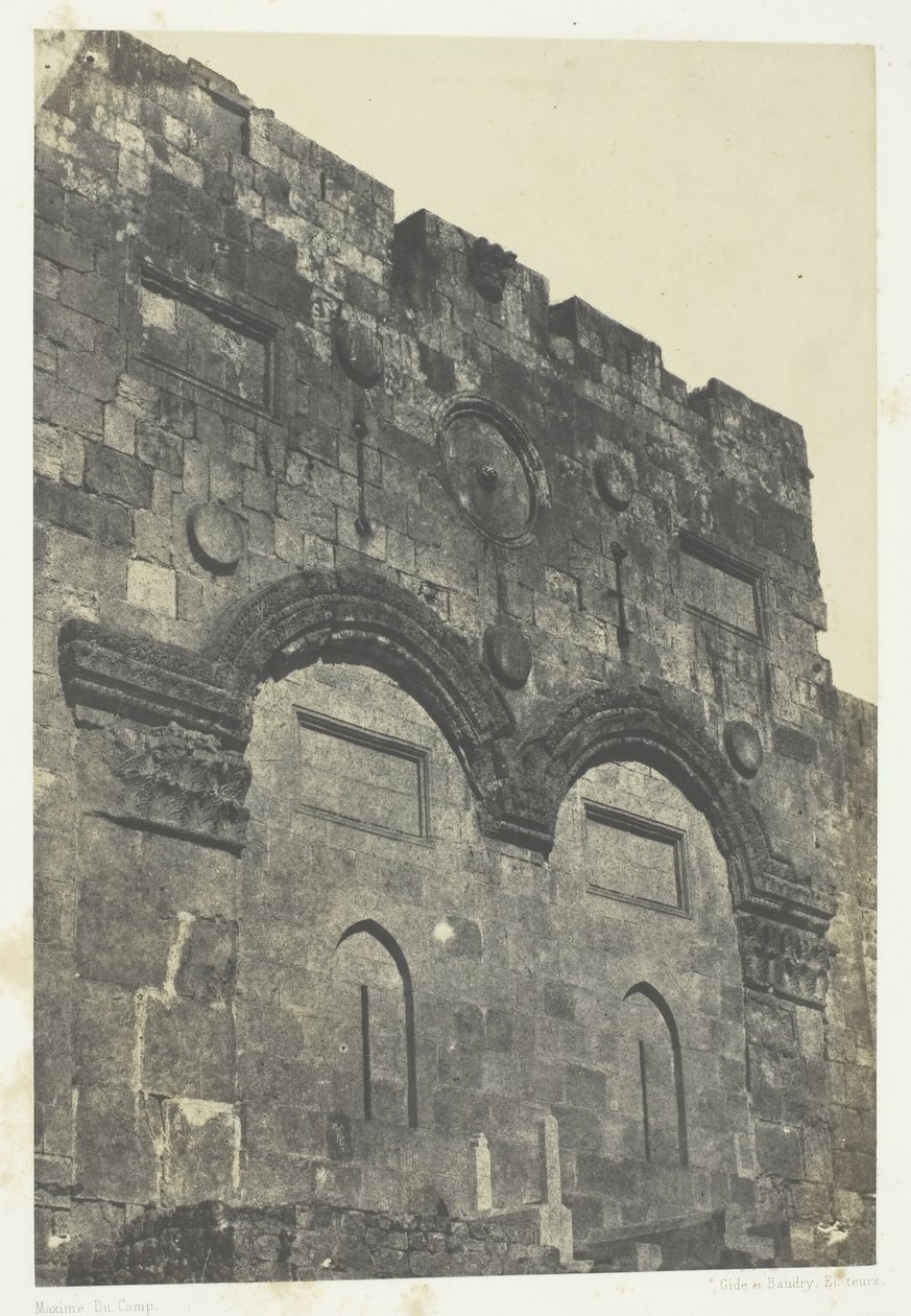 Jeruzsálem, Golden Gate Bab-El-Daharieh, Palesztina, 184951, nyomtatva 1852. alkotó: Maxime Du Camp