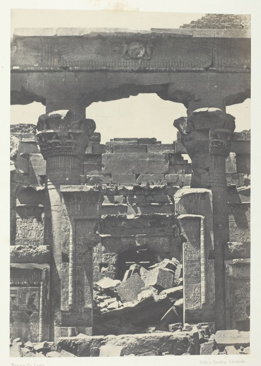 Kalabscheh, Porte du Pronaos, Nubie, 184951, nyomtatva 1852-ben. alkotó: Maxime Du Camp