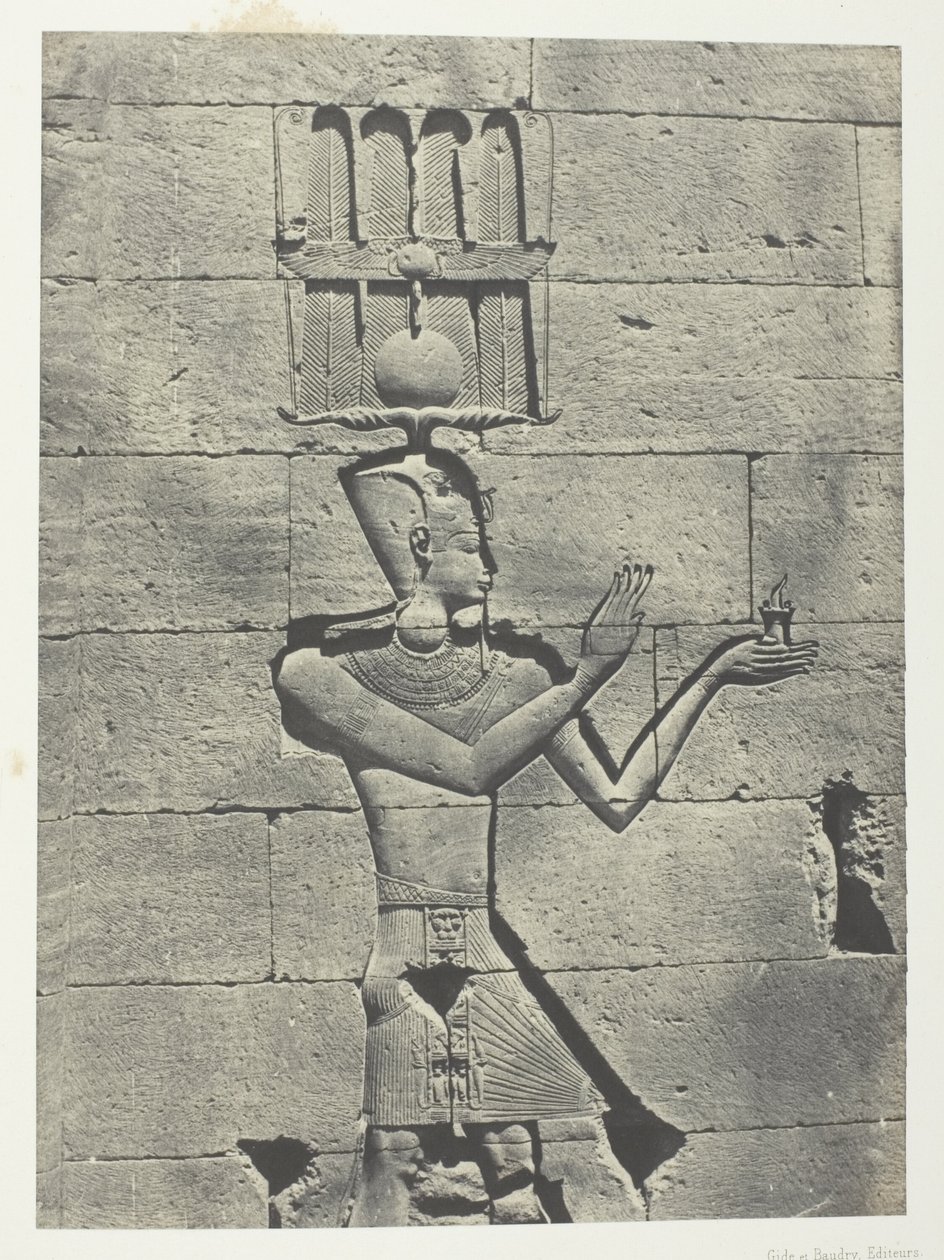 Kalabscheh, Sculptures De La Façade Postérieure Du Temple; Nubie, 91. tábla az "Egypte, Nubie, Palestine et Syrie" albumból (1852). alkotó: Maxime Du Camp