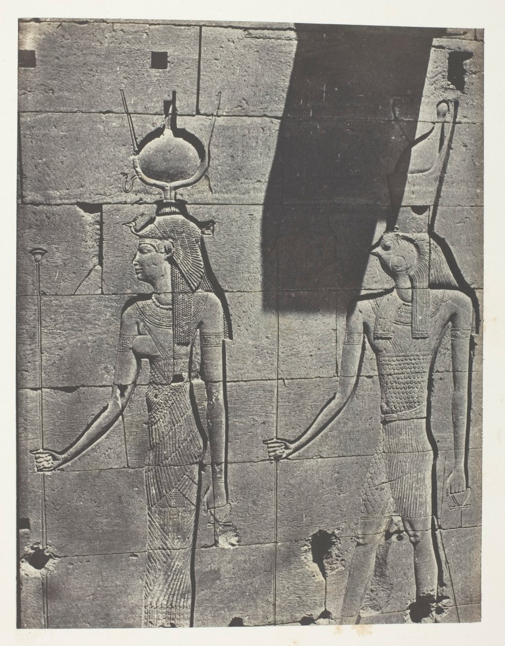 Kalabscheh, Sculptures De La Façade Postérieure Du Temple; Nubie, 92. tábla az "Egypte, Nubie, Palestine et Syrie" című albumból (1852). alkotó: Maxime Du Camp